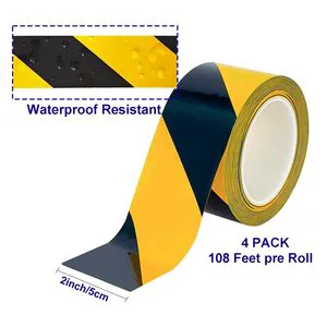 UJANG Durable Cloth Safety Warning Tape Rubber Adhesive Eco-Friendly Black Yellow Caution Tape for Road Construction Parking Lot