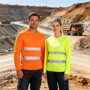 Hi Vis Reflective Safety Work Shirt EN20471 Class 3 Quick Dry Workwear Road Traffic Airport Construction Mining Worker Uniform