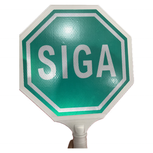 SevenShine New Stop Reflective Plastic Aluminum Round Outdoor Road Traffic Warning Sign with Pole Mount Customizable Size Color