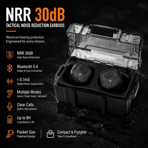 OEM ODM Your LOGO Bluetooth NRR 30dB Ear Hearing Protection Wireless Shooting Tactical Earbuds