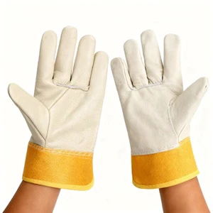 Short Cuff Cowhide Welding GlovesIndustrial Protective GlovesAnti Abrasion Safety Protective Gloves forCowhide leather gloves