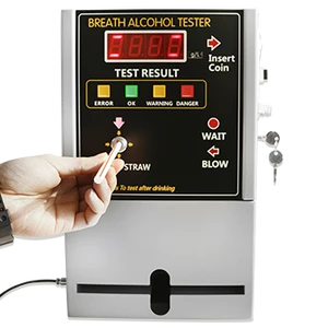 Coin-Operated WG319 Breathalyzer Metal Alcohol Detector With OEM And ODM Stork Series One-way Anti-reflux Mouthpiece