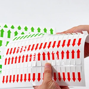 Color Coding Self Adhesive Removable Arrow Sign Stickers Waterproof Flow Direction Indicator Labels Vinyl/Paper Customizable