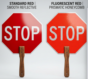 35-Inch High Intensity Reflective Handheld T Paddle Traffic Control Stop Sign Safe Aluminium Warning Sign with PVC Material