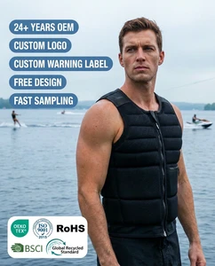 Professional Neoprene Impact Vest Wakeboard Life Jacket With Segmented Foam Protection For Men Jet Ski Wakesurf