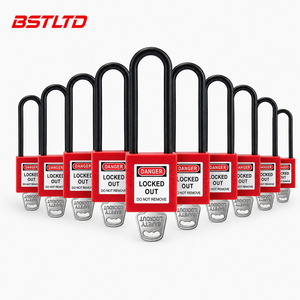 Long Shackle Safety Padlock 76mm Nylon Shackle PA Body LOTO Lockout Keyed Alike Red Blue Large Equipment CE