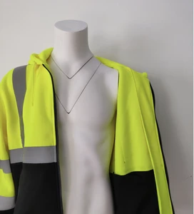 Wholesale High Quality Fluorescent Sweatshirt with Reflective Safety Long Sleeves Waterproof Function
