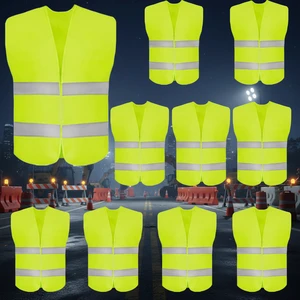 Free Sample Breathable 10 Pack High Visibility Reflective Safety Vest for Traffic Work, Running, Surveyor and Security Guard