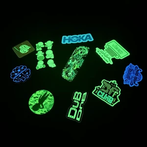 Promotion Gift Custom Print Self Adhesive Die Cut Luminous Sticker Glow In The Dark Kiss Cut Sticker Waterproof Label