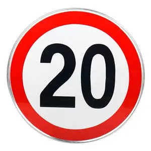 Custom Street Slow Down Waterproof Ip65 High Visibility Speed Limit Reflective Road Safety 30cm Round Traffic Signs