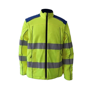 Fluorescent Yellow Reflective Safety Jacket Industrial Workwear High Visibility Clothing Jacket for Man Custom Clothes Factory
