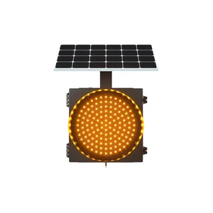 300mm Yellow Flashing Warning Solar Road Safety Products LED Traffic Light