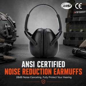 ANSI S3.19 Compliant Tactical Headset with Noise Canceling Hearing Protection Safety Earmuffs for Shooting Ranges