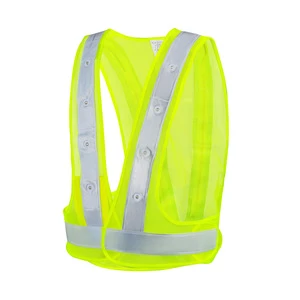 Adjustable LED Reflective Vest Customizable Logo & Color Waterproof Safety Workwear Polyester EN 20471 Certified Type 1 Fully