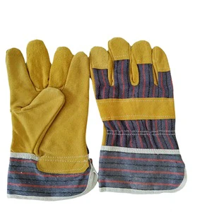 Wholesale Cowhide Cow Split Leather Electric Tig Welder Safety Rigger Working Cut Heat Resistant Welding Gloves