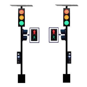 New Design Light Powered Solar Traffic Aluminum Led Control Light Red and Green Stop and Go Traffic Light Safety Warning Light