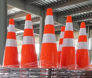 Durable PVC High Visibility Reflective Orange Traffic Cones-Safety Cones Flexibility 4-5 Year Lifespan Roadway Safety