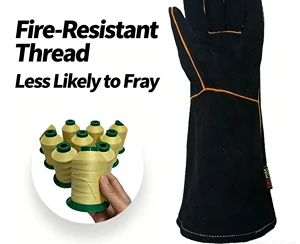 Competitive Price Full-Length Leather Welding Gloves Fire Proof Customizable for Welders Daily Workwear