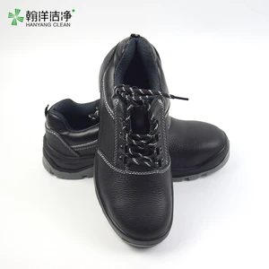 Black Leather Low-top Shockproof Labor Protection Anti-smashing Anti-stab Men's Work Steel Toe Safety Shoes