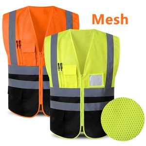 Breathable Mesh Reflective Safety Clothing Chalecos Construction High Visibility Hi Vis Work Security Reflector Safety Vest