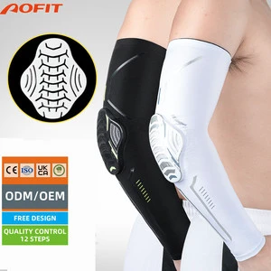 Aofit Sports Baseball Cycling Arm Protective Support Anti-Collision Padded Compression Arm Elbow Forearm Sleeves