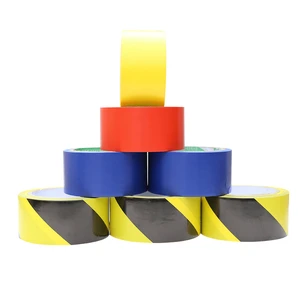 Black Spider Pvc /PE Tape Custom Printing Logo Safety Floor Marking Yellow Reflective Caution Pe Warning Tape
