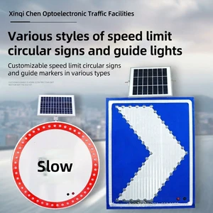 High Visibility Solar LED Road Safety Sign, Active Glow Reflective Traffic Warning Sign OEM Custom Size & Pattern Available