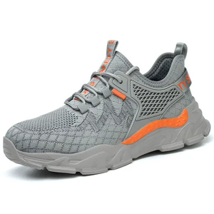 New Modern Four-season Unisex Labor Protection Safety Shoes Anti-smash Anti-puncture Knitted Mesh Breathable Factory Use