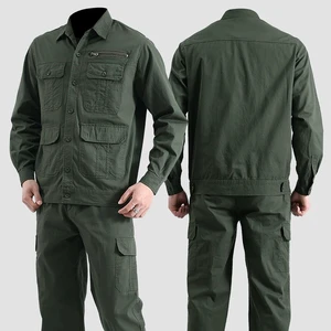 Pure Cotton Men's High-visibility Electric Welding Overalls Suit Outdoor Wear-resistant Labor protection