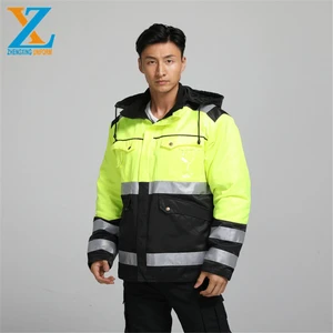 Detachable Liner Hi Vis Reflective Jacket | Waterproof Safety Work Coat For Construction Traffic Emergency Rescue