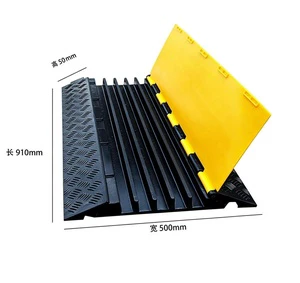 Rubber Cable Protector 5 Channels Pressure-resistant Bumper Speed Bumps 1-40 Tons Load Capacity 25-45mph Traffic Speed Rating