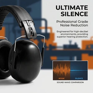 Professional Safety Earmuffs Noise Reduction NRR 27dB Adjustable Hearing Protection For Construction Shooting & Workshop