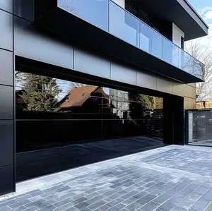 Sunnysky Residential Villa Premium Black Frameless Glass Panel Mirror Sectional Modern Smart Automatic Motorized Aluminum Alloy