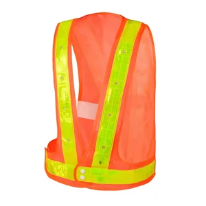 Adjustable LED Reflective Vest Customizable Logo Waterproof Safety Workwear EN 20471 Certified Type 1 Fully Encapsulating Hazard