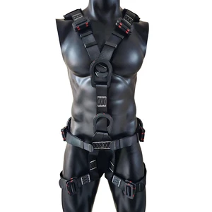 Fall Protection 5 Points Adjustable Light Weight Full Body Safety Harness Polyester Webbing EN361 Certified Stainless Steel