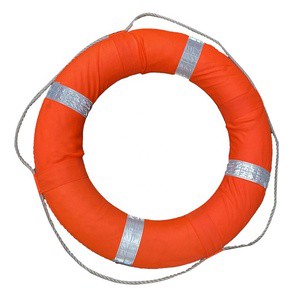 Professional Adult Foam Lifebuoy for Marine and Flood Rescue with Safety Rope White Crystal Lattice Fabric Lifebuoy