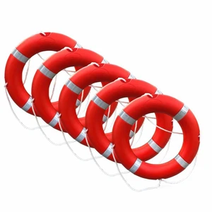 Water Safety Life Ring with Rope Durable Orange Lifesaver Buoy for Marine Rescue