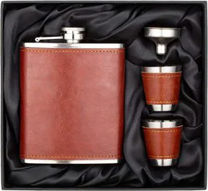 Custom Logo Engraved Stainless Steel Hip Flask 8oz Pocket Size Alcohol Flask For Men Perfect For Wedding Gifts & Travel