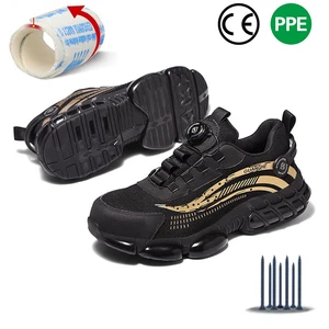 New Type Factory Labor Protection Shoes Rotating Buttons Unisex Sports Anti-Smashing Anti-Piercing Lightweight Breathable Winter