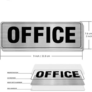 English Brushed Aluminum Traffic Sign Office Directional Warning Sign