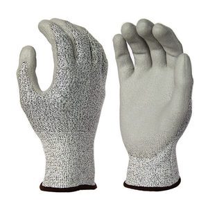 EN388 String Knit HPPE Level 5 Cut Resistant Work Gloves Anti Cut Protection PU Gloves for Glass Handing