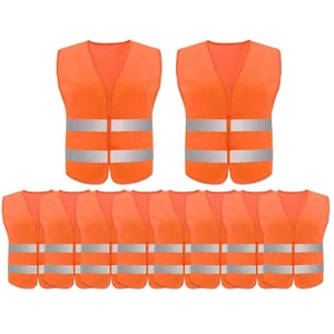 In Stock 2XL High Vis Chaleco De Seguridad Polyester Orange Motorcycle Safety Clothing Reflector Vest 100gsm with logo