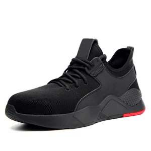 Lightweight Flyingknit Safety Shoes with Puncture-Proof Steel Solecap Breathable Labor Protection for Foot