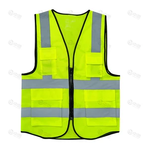 Customizable Logo LED Work Jacket High Visibility Mesh Safety Vest Reflective Polyester Clothing Garden Gloves & Protective Gear