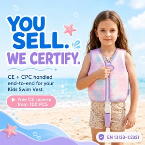 Swim Jacket Neoprene Float Vest Crotch Strap Adjustable EPE Foam Buoyancy Support Toddler Youth Beach Pool Water Safety