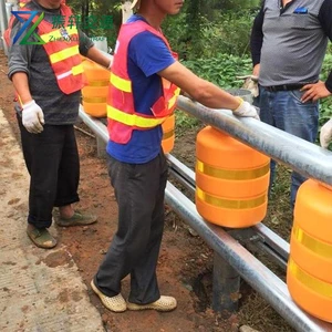 rolling anti-collision barrier Safety Crash Guardrail for Roadway Use rotating barrel deceleration guardrail