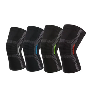 Elastic Breathable Neoprene Knitted Sports Gym Knee Pads Anti-Slip Compression Thick Knee Sleeves Protective Support