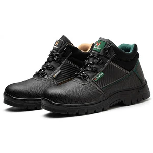 Men's High-Low Heel Anti-Shatter Anti-Slip Safety Shoes PU Rubber-Sole Labor Protection for Construction Sites for Factories