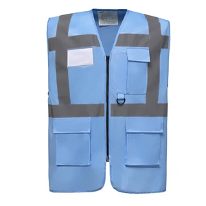 Safety Reflective Waterproof Class 1 ANSI Compliant Work Vest with Pockets Colorful Design Customized Logo Option Mesh