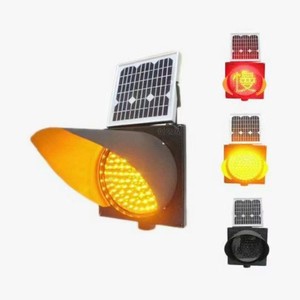 LED Solar Warning Light Solar Yellow Flashing Light Amber Blinking LED Traffic Blinker